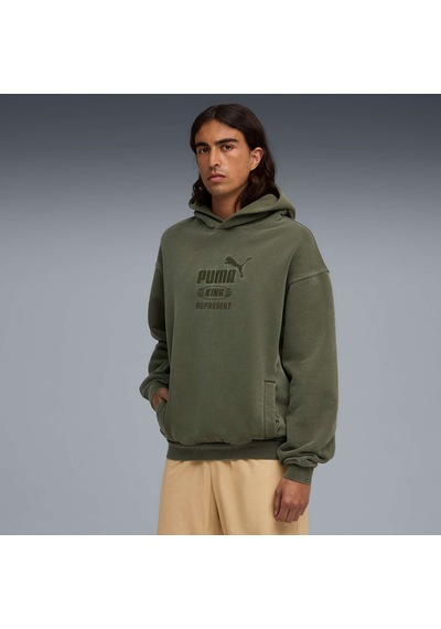 Puma X Represent Erkek Kapüşonlu Sweatshırt 632542 92 Yeşil