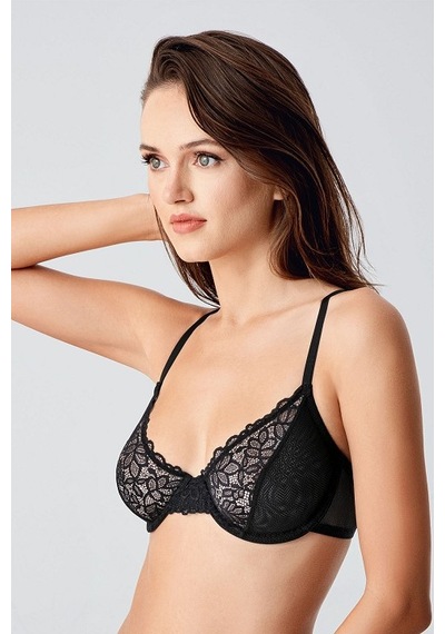 New Bra 34-8410 Telli Desteksiz Sütyen siyah