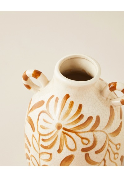 English Home Salina Seramik Vazo 24 Cm Krem-kahverengi