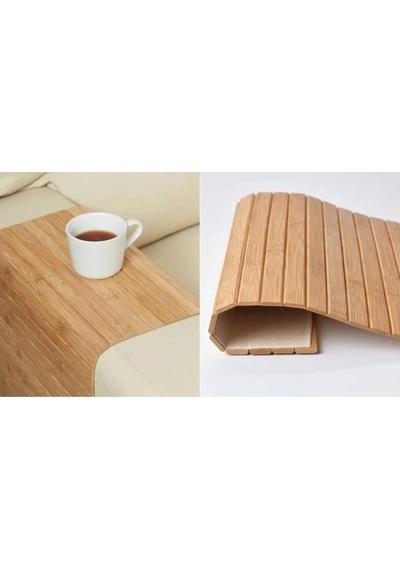 Bambu Dikdörtgen Amerikan Servis - Dikdörtgen Koltuk Sehpası - 65 X 37 Cm