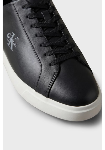 Calvin Klein Logolu Deri Sneaker Ayakkabı Hm0hm021230gm Erkek Ayakkabı Hm0hm02123 0gm Siyah