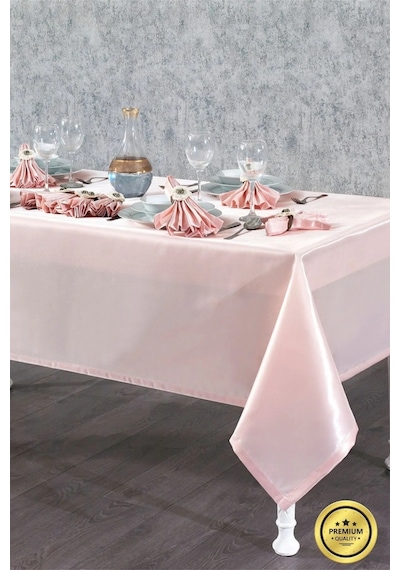 Kristal Monoray Kumaş A. Gri Sofra Takımı 8 Kişl. 160x220cm 17prç. - 724 pudra