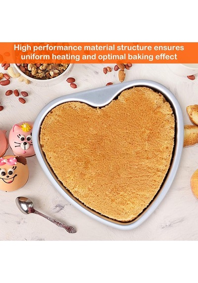 Kek Kalıbı Kalpli Bisküvi Kalp Şeklinde Alüminyum 1 Adet Ağız Çapı 24 Cm Yükseklik 6 Cm Gri