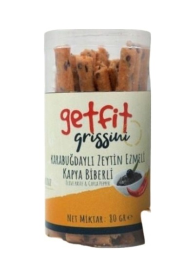 Get Fit Glutensiz & Şekersiz Karabuğdaylı Zeytin Ezmeli Kapya Biberli Grissini 80 G