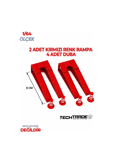 1/64 Ölçek Diorama 2 Adet Kırmızı Rampa + 4 Adet Duba