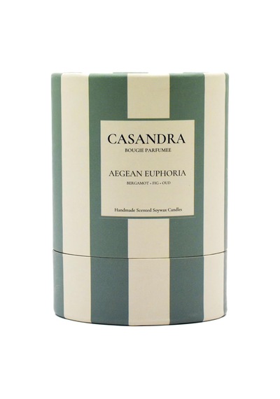 Casandra Aegean Euphoria Soya Mum Bergamot & Incir & Ud Kokulu Dekoratif Aromaterapi Mum Çok Renkli