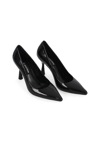 Kadın Siyah Yüksek İnce Topuklu Rugan Deri Stiletto Siyah Rugan