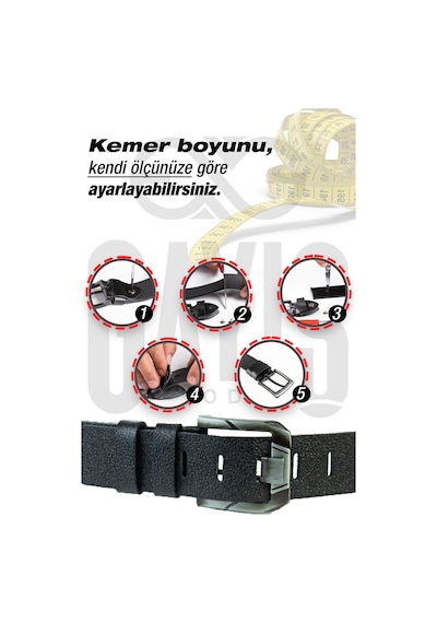 Gayış Özel Kutulu Hakiki Deri Siyah Erkek Kot Pantolon Kemeri Siyah