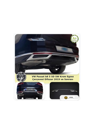 Vw Passat B8.5 Sd Sw Krom Egzoz Çerçevesi Difüzör 2019 Ve Sonrası