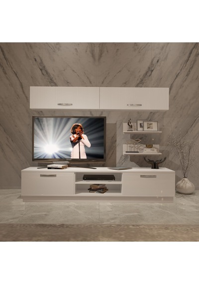 Decoraktiv Eko 5b Mdf Dvd Tv Ünitesi Tv Sehpası - Parlak Beyaz