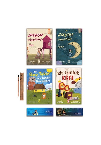 Timaş Çocuk Duygu Günlüğüm Mira - Bir Günlük Kral - Bay Tekir Ve Onun Tuhaf Kuralları Set 4 Kitap