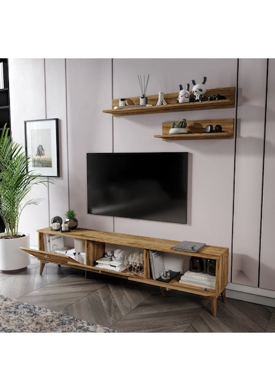 Simple Modern 180 Cm Smp18033 Tv Ünitesi 2 Raflı Ceviz Ceviz