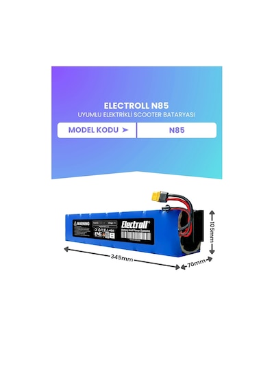 Electroll N85 Uyumlu Batarya Eko Kapasite 48v 15.000mah Elektrikli Scooter Bataryası Diğer