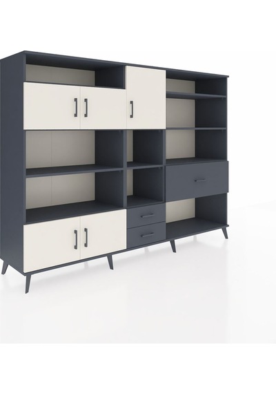 Hyperion Dolap 13 Raflı 3 Çekmeceli 5 Kapaklı 220x44x163 Antrasit Antrasit-aytaşı/antrasit Hyperion Dolap 13 Raflı 3 Çekmeceli 5 Kapaklı 220x44x163 Antrasit Antrasit-aytaşı/antrasit