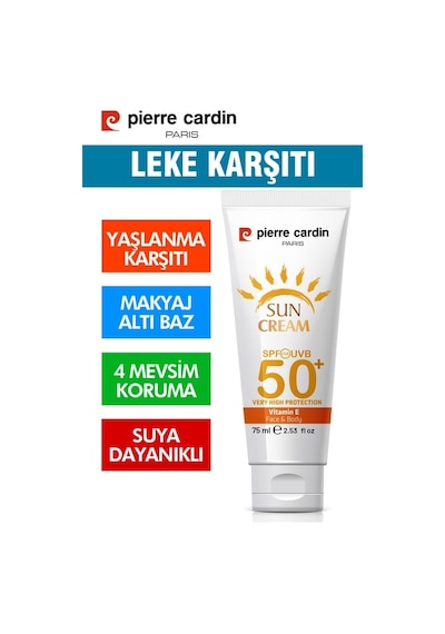 Pierre Cardin Leke Karşıtı Yüksek Koruyucu Yüz Güneş Kremi SPF50+ 75 ML