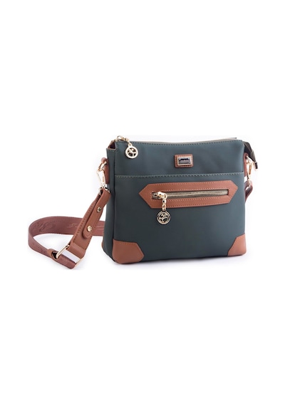 Nas Bag Kadın Postacı Çapraz Çanta Yeşil Taba Karaca En 25 Cm Boy 22 Cm Yeşil - Taba