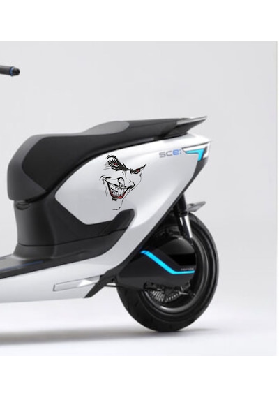Joker Sticker - Batman Gotham City Sticker - Araba Oto Cam Motosiklet Karavan Sticker - 00057 15x13 Cm