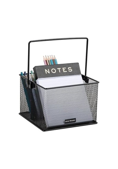 Reader Network Mutfak Eşyaları Veya Aksesuar Kutusu, Saplı, Tezgah Veya Çalışma Masası Düzenleyici, Metal Izgara, 2 Adet, 25,4 Cm U X 17,8 Cm G X 12,1 Cm Y, Siyah 0