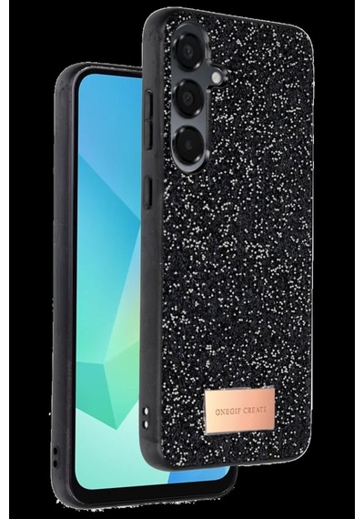 Onegif Samsung Galaxy Uyumlu , A26 Bright Simli Kapak - Siyah