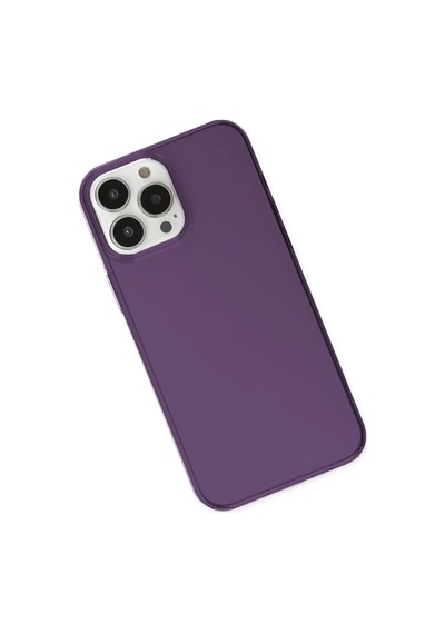 Newface Apple İphone 14 Pro Kılıf Pc Sert Şeffaf Kapak - Mor