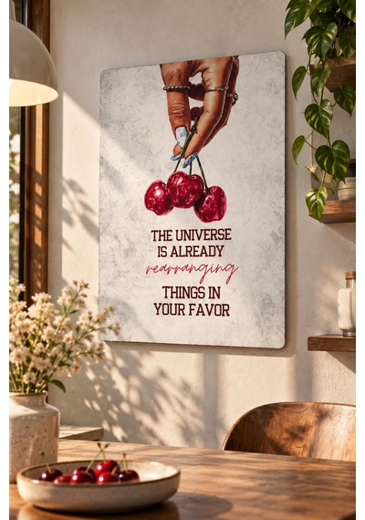 Dekoratif Cherry Metal Tablo Modern Duvar Dekorasyonu Çok Renkli