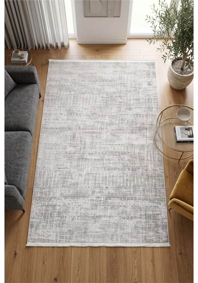 Vista %100 Akrilik Yumuşak Dokulu Modern Salon Oturma Odası Halısı Gri 00-95