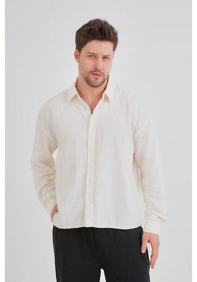 Redline Bond Keten Oversize Rahat Kalıp Premium Kumaş Basic Gömlek Beyaz Redline Bond Keten Oversize Rahat Kalıp Premium Kumaş Basic Gömlek Beyaz