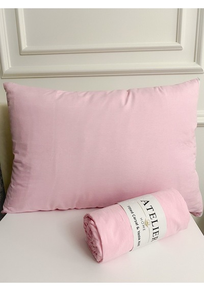 Tek Kişilik Ranforce Lastikli Çarşaf Seti 100x200 + 1 Yastık Kılıfı 50x70 Pembe Renk