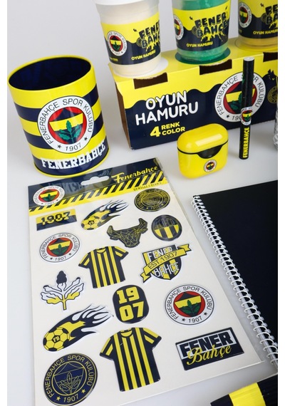 X Dekomus Lisanslı Fenerbahçe 19 Parça Premıum Hobi Kırtasiye Seti Boyama Kitabı,sticker