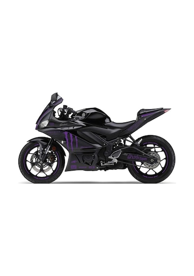 2019-2020 Yamaha Yzf R25 Mor Monster Sticker Etiket Full Takım M