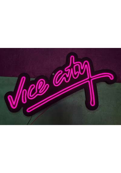 Vice City Neon Led Duvar Aydınlatması Siyah