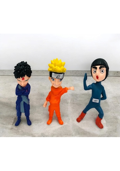 Naruto Shippuden Anime Figür Karakter Rock Lee Naruto Uzumaki Gaara 3 Lü Oyuncak Seti