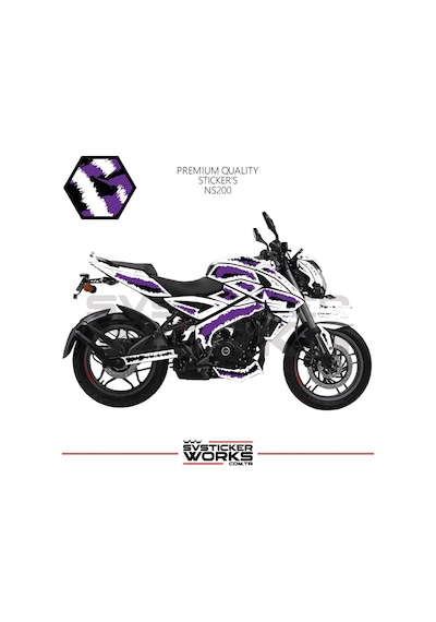 Bajaj Ns200 Kaplama Sticker Air Brush Motor Kaplama Modeli Hazır Kit Tüm Modeller Uyumlu Mor