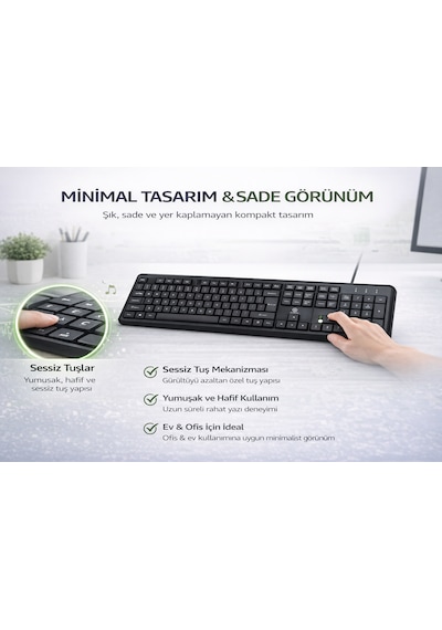 Yk Design Yk-40 Kablolu Standart Klavye Usb Q Türkçe Tuş Dizilimi Siyah