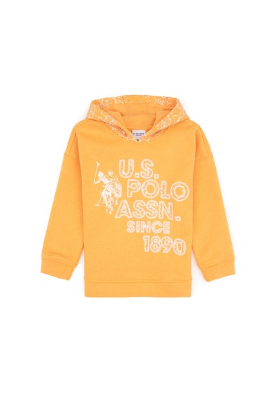 U.S. Polo Assn. Kız Çocuk Turuncu Kapüşonlu Sweatshirt 50311717-VR244