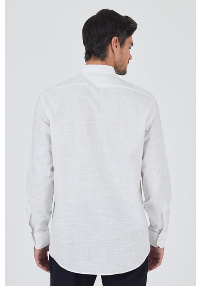 İmza Uzun Kol Çizgili Desen Düğmeli Yaka Cepli Classic Comfort Fit Gömlek 1004250189 Beyaz İmza Uzun Kol Çizgili Desen Düğmeli Yaka Cepli Classic Comfort Fit Gömlek 1004250189 Beyaz