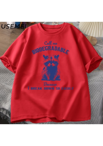 Flood Of Style Daha Çöp Tenekesi Daha Az Çöp T Shirt Erkek Komik Rashirts Bir Çöp Grafik Tee Erkek Giysileri Kırmızı