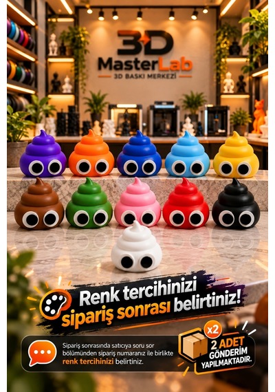 Renkli Sevimli Kaka Figürü Dekoratif Obje Süs