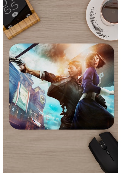 Bioshock Kaymaz Dikişli Kauçuk Oyuncu Mousepad V1 - 22x18 Gaming Mouse Pad Fare Altlığı