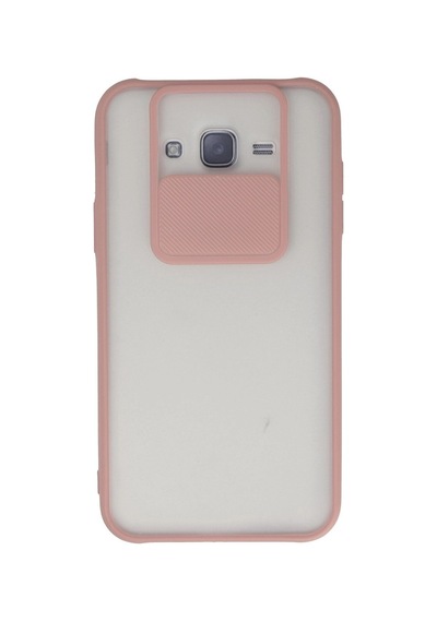 Samsung Galaxy Uyumlu J7 Kılıf Palm Buzlu Kamera Sürgülü Silikon - Pembe İtdark33104