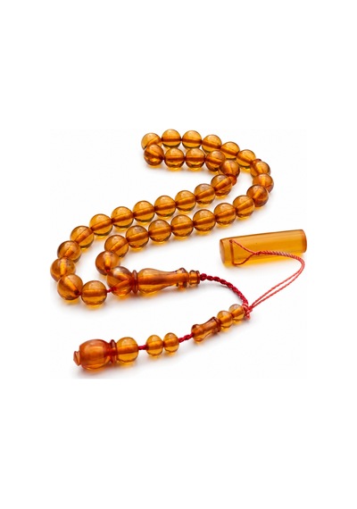 Sıkma Kehribar Tesbih 12 Mm Sıralı Sistem Püsküllü Usta İşçilik Hediyelik Ahşap Kutulu Şık Tasarım Sarı - 878933890 Sarı - 878933890 Sarı