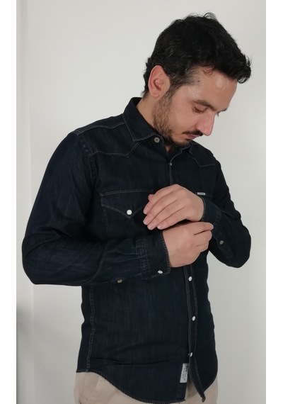 Tousus Slim Fit Western Kot Erkek Gömlek Slm-2022-tss Lacivert