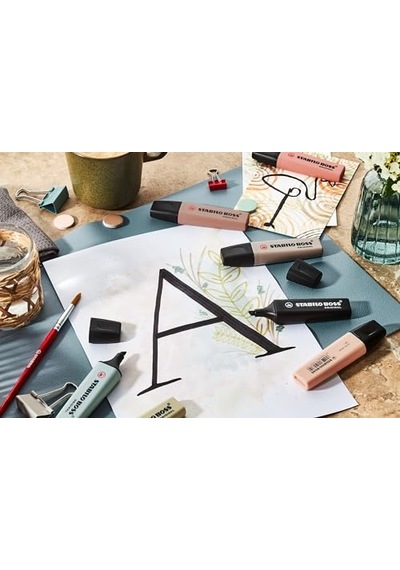 Stabılo Boss Naturecolors - Fosforlu Kalem - Çamur Yeşili 124-Pembe