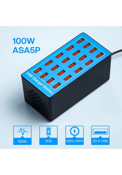 Ultratekno Wlx-a5 20 Port Usb Şarj İstasyonu 100w Profesyonel Çoklu Şarj Çözümü
