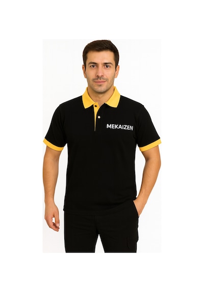 Polo Yaka İş Tişörtü 10 Adet Firmanıza Özel Logo/isim Baskılı & Nakışlı Siyah
