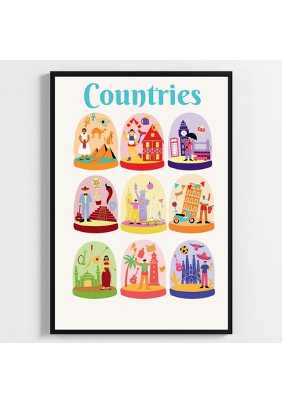 Besay Countries Dünya Harikası Ülkeler Duvar Posteri-estetik Dekoratif A2 Çerçevesiz
