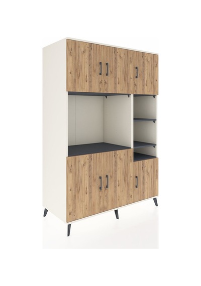Kronos Dolap 10 Raflı 6 Kapaklı 132x59x195 Aytaşı-çam/antrasit Aytaşı