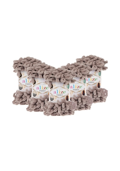 5 Adet Puffy 268 El Örgü Ipliği 5'li Paket - 268 Taş - 100 Gr. 9 Mt. Parmak Örgü Ipi