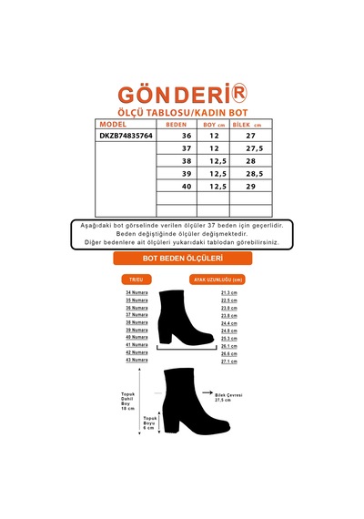 Gönderir Kadın Kahverengi Çift Fermuarlı Kalın Topuklu Bot Dkzb74835764
