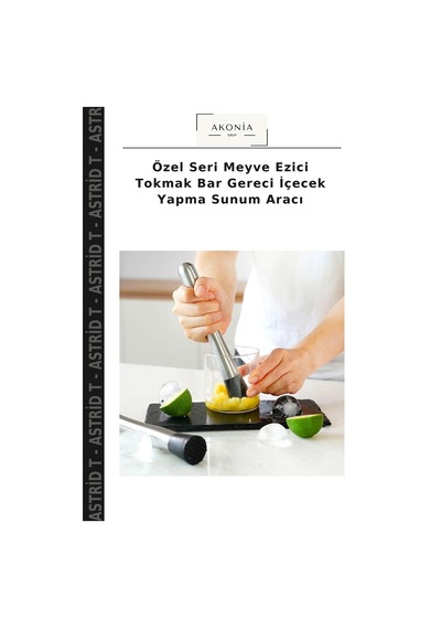 Özel Seri Meyve Ezici Tokmak Bar Gereci İçecek Yapma Sunum Aracı